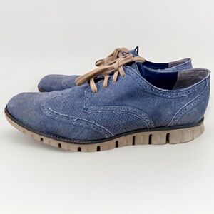 Cole Haan Zerogrand Men’s Wingtip Blue Denim Oxfords C21389 L15 Size 11 M RARE